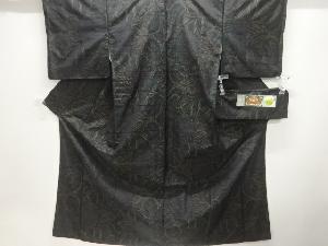 花唐草模様織出し本場泥大島紬着物